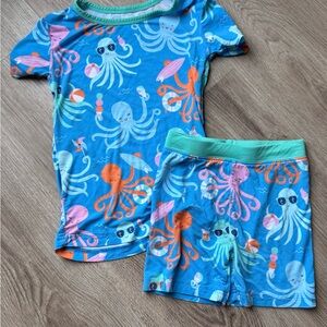 Little Sleepies Blue Octopus Print Kids Pajama Set